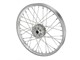 Roue à rayons 17"pouces avant argentée moyeu CNC, vélomoteur Peugeot 103 avant / Puch-Sachs avec frein torpedo