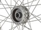 Roue à rayons 17"pouces avant argentée moyeu CNC, vélomoteur Peugeot 103 avant / Puch-Sachs avec frein torpedo