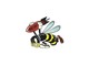 Autocollant sticker "Abeille tueuse" 60x80mm