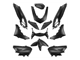 Kit carrosserie 12pcs noir mat, scooter Yamaha N-Max 125cc