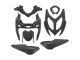 Carrosserie 7pcs, Yamaha Aerox / MBK Nitro NEW à partir de 2013, noir mat