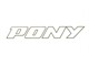 Autocollant sticker PONY ovale blanc (1pcs), pour réservoir ou carrosseries latérales