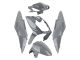 Kit carrosserie «5 pièces» SYM 50 Orbit 3 gris brillant