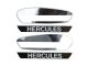 Jeu d'autocollants «HERCULES« pour réservoir d'essence, chrome / blanc