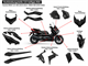 Kit carrosserie 15pcs noir brillant, scooter Yamaha X-Max 125-250-300cc (2018-2022) / 400cc (2018-2020)