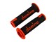 Poignée Domino On Road A450 Noir/Rouge 22/26 mm (embouts ouverts), universelle pour vélomoteurs, scooters et motos.