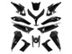 Kit carrosserie noir brillant 13 pièces, scooter Yamaha T-Max 500cc 2008-2011