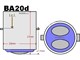 Ampoule à baillonette BA20D, 12V 45/40W