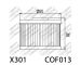Filtre à huile Champion COF013 / X301, X356 (comme HF112, HF113), Honda, Kawasaki, Gas Gas, Polaris