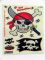 Autocollant tête de mort pirate 10x12cm et 5x9.5cm