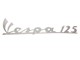 Emblème logo "VESPA 125", chromé, 135x35 mm