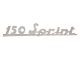 Emblème logo "150 Sprint" chromé, Vespa 150 Sprint (34x22.5 mm)