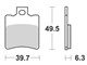 Bremsbelagsatz RMS (S10), 39.9x49.7x7mm
