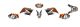 Kit déco stickers carénage Stage6 moto 50cc Yamaha DT 50 / MBK X-Limit orange -blanc