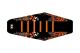 Housse de selle Stage6 full covering orange-blanc, moto 50cc Derbi Senda 2005 - 2010