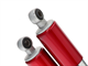 Paire d'amortisseurs téléscopiques, chromés/rouge universal 31cm, cyclos/boguets
