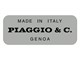 Aufkleber MADE IN ITALY PIAGGIO & C. / GENOVA