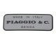Aufkleber MADE IN ITALY PIAGGIO & C. / GENOVA