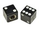 Paire de bouchons de valve "Dé", noir (type Schrader)
