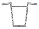 Guidon torsadé 35cm chromé, avec barre de rigidification