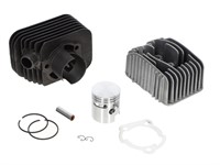 Zylinderkit Polini, 43mm Guss, mit CNC Zylinderkopf Piaggio Ciao/Si, 10mm Kolbenbolzen