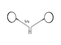 Paire de rétroviseur M8 droite Replay chrome rond 103mm, universel vélomoteurs, scooter, motos
