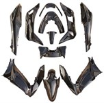 Kit carrosserie noir brillant (11pcs), Honda PCX 125, 2001-2013 Kit carrosserie noir brillant (11pcs), Honda PCX 125, 2001-2013