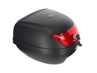 Top Case 28 litre noir/rouge (support inclus), universel vélomoteurs,scooter, motos Top Case 28 litre noir/rouge (support inclus), universel vélomoteurs,scooter, motos