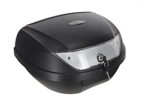 Top Case 51 litre noir/blanc support inclus, universel vélomoteurs, scooter, motos Top Case 51 litre noir/blanc support inclus, universel vélomoteurs, scooter, motos