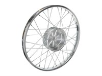 Roue arrière 17" jante à rayons chromée, vélomoteurs Piaggio Ciao, SI, Bravo, Boxer Roue arrière 17" jante à rayons chromée, vélomoteurs Piaggio Ciao, SI, Bravo, Boxer
