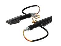 Paire de clignotants à Led's noir 3 fonctions (cligno, phare, feu stop), homologation E8 universel vélomoteurs, scooter, motos Paire de clignotants à Led's noir 3 fonctions (cligno, phare, feu stop), homologation E8 universel vélomoteurs, scooter, motos