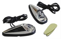 Blinker water drop, zum Kleben, Chrom