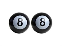 Bouchons de valve boule de billard 8 noir (2 pcs)