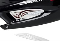 Luftschacht-Abdeckung hinten Tribal spiegelpoliert, Peugeot Speedfight 2