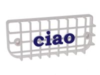 Grille de protection blanche pour Piaggio Ciao (impression 3D avec inscription "Ciao")