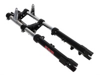 Fourche noir EBR té alu "hydraulique" 675mm avec support pour freins à disque, vélomoteurs Puch Maxi