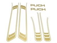 Aufkleber Puch links + rechts gold