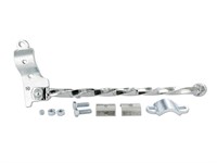 Béquille latérale torsadée universelle chromée, 340mm, pour bras oscillant rond Béquille latérale torsadée universelle chromée, 340mm, pour bras oscillant rond