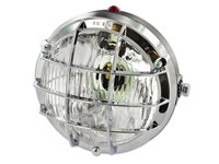 Lampe rund chrom/schwarz 125mm mit Gitter Lampe rund chrom/schwarz 125mm mit Gitter
