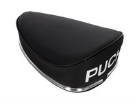 Selle avec inscription PUCH, noir/blanche, universelle Selle avec inscription PUCH, noir/blanche, universelle