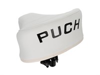Sattel (erhöht) weiss mit PUCH Aufdruck, universal Sattel (erhöht) weiss mit PUCH Aufdruck, universal
