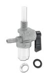 Robinet d'essence universel, M10x1mm, raccord 6mm 90° (avec vitre d'inspection) Robinet d'essence universel, M10x1mm, raccord 6mm 90° (avec vitre d'inspection)