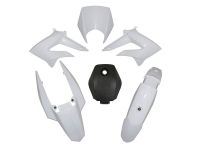Carrosserie plastiques Derbi Senda DRD 5pcs, dès 2011, blanc brillant Carrosserie plastiques Derbi Senda DRD 5pcs, dès 2011, blanc brillant