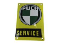Blechschild "Puch Service" gelb
