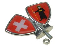Emblème de garde boue, drapeaux Suisse/canton Glaris Emblème de garde boue, drapeaux Suisse/canton Glaris
