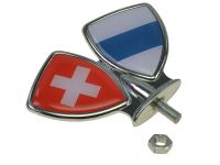 Emblème de garde boue, drapeaux Suisse/canton Zug Emblème de garde boue, drapeaux Suisse/canton Zug