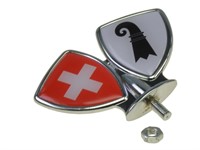 Emblème de garde boue, drapeaux Suisse/canton Bâle-Ville