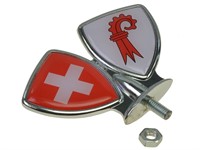 Emblème de garde boue, drapeaux Suisse/canton Bâle-Campagne