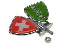 Emblème de garde boue, drapeaux Suisse/canton Saint-Gall