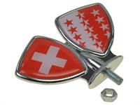 Emblème de garde boue, drapeaux Suisse/canton Valais